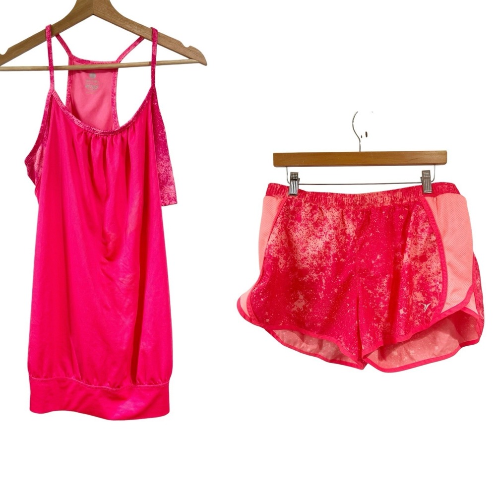 Old Navy Active Women Two‎ Piece Shorts (L) And Tank Top (XL) Pink